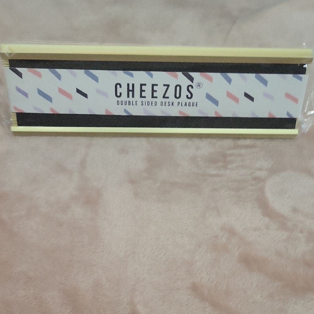 Double Sided Desk Plaque with Yellow Accents